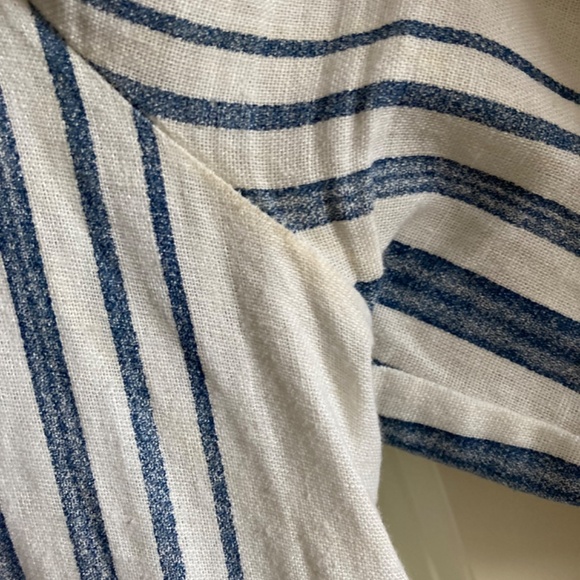 Chelsea and Theodore Lovely Blue and White Stripped Linen + viscose Dress Sz Med - Picture 4 of 9